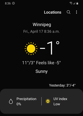 Winnipeg weather 041720