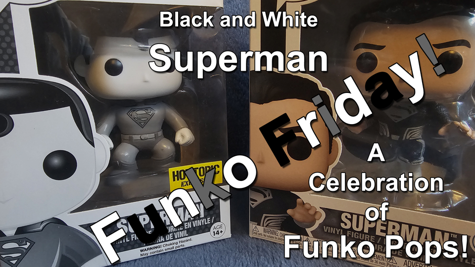 Funko Friday Black and White Superman Funko Pops thumbnail